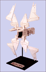 Kenner Xizor’s Virago Foam-Model in Attack-Modus auf einem Shadows of the Empire Ständer