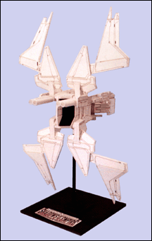 Kenner Xizor’s Virago Foam-Model in Attack-Modus auf einem Shadows of the Empire Ständer